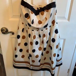 The Limited, Sz4 Blue and Brown Polkadot strapless